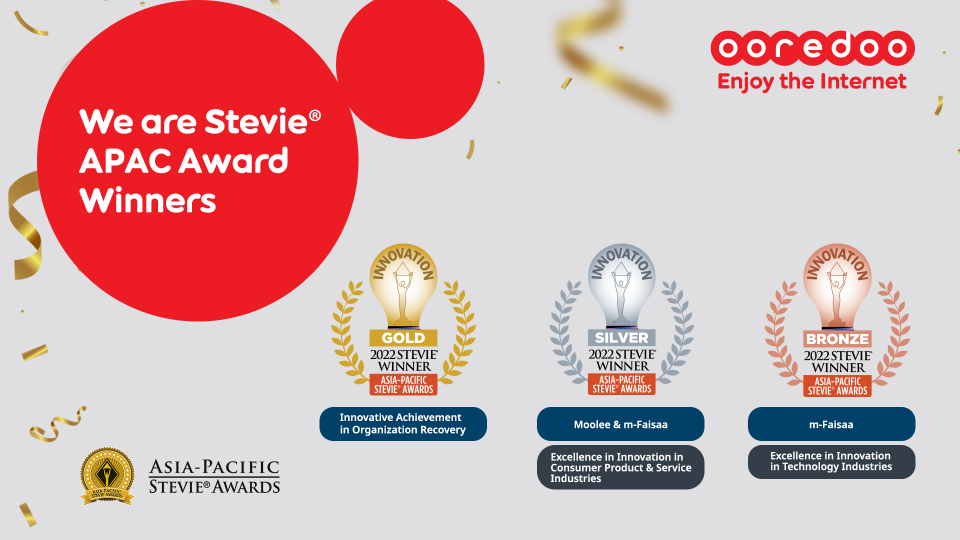 Asia-Pacific Stevie Awards in faahagakohlevey award thakeh Ooredoo in haasil koffi