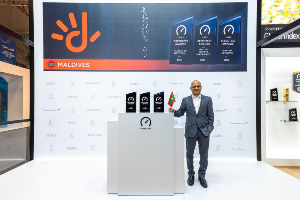 Ookla speed test in dhey best 5g network ge award dhraagu ah libijje