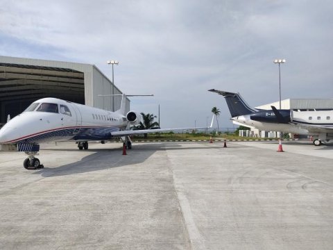 Midhiya aharu Maafaru airport ah 353 private jet, Miee record adhadheh