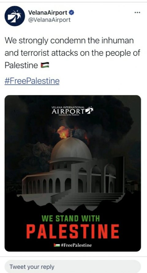 UPDATED: Palestine ah thaaeedhu koh MACL in kuri tweet fohelaifi