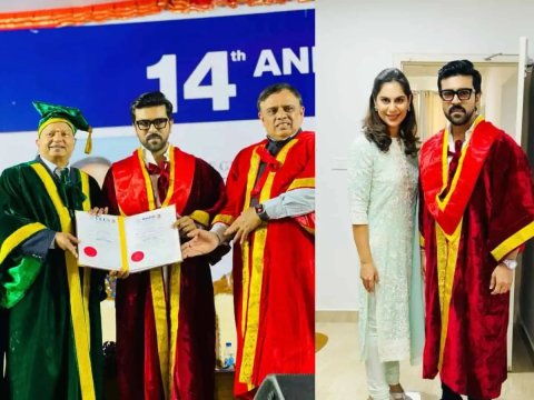 Actor Ram Charan ah Honorary doctorate ge sharafu aruvaifi