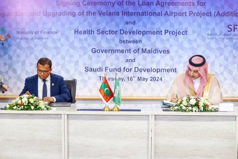 Velana international airport ge tharahgee ah saudi in 100 million dollar ge loan eh dheefi