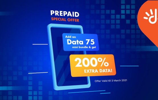 Dhiraagu Prepaid 75 Mini data bundle activate kohgen 200% data