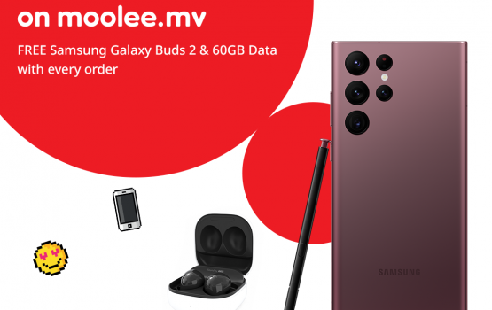 Ooredoo in samsung S 22 ultra ge pre order ah moolee gai hulhuvaalaifi