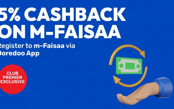 Ooredoo M- faisaa in bill dhekkumun 5% aa hamayah faisaa anburaa dhenee