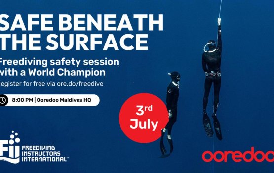MII a gulhigen ooredoo in free diving safety session eh bavvanee