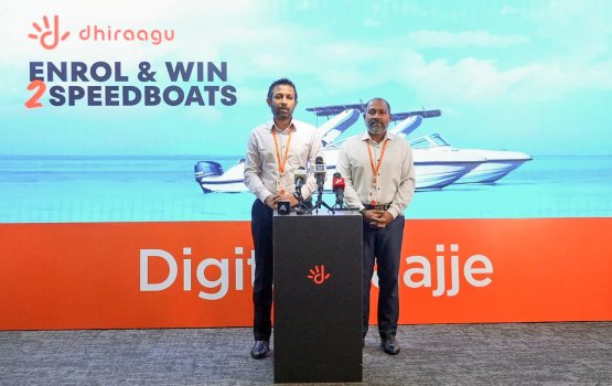 Dhiraagu ge 'Enroll and win 2 speed boat' promotion fashaifi