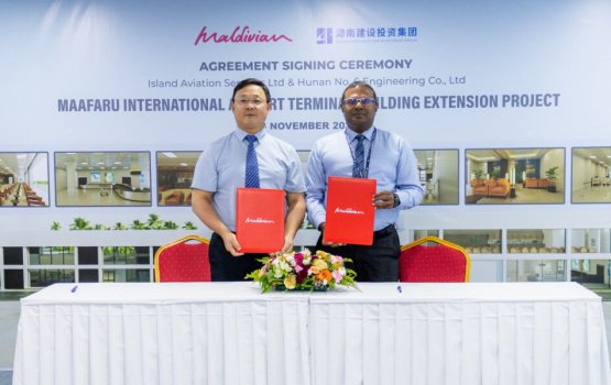 Maafaru airport ge terminal bodukuran china ge kunfunyakaa havaalu koffi