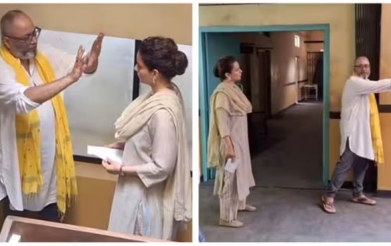 Siyaasee masahkaii thakuge therein Kangana an'buraa film set ah!
