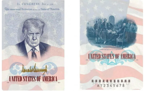 Trump ge foto jehi America ge aa passport dhakkaalaifi