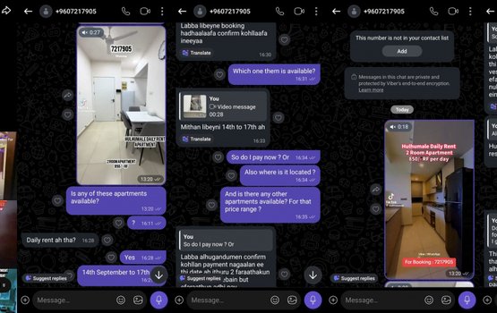 Apartment kuyyah dhey kamah bune hingaa scam thakah samaaluvaan edhijje